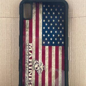 Phone Back Case USA Flag Patriot MARINES Case for iPhone XS Max Fitted Back Case